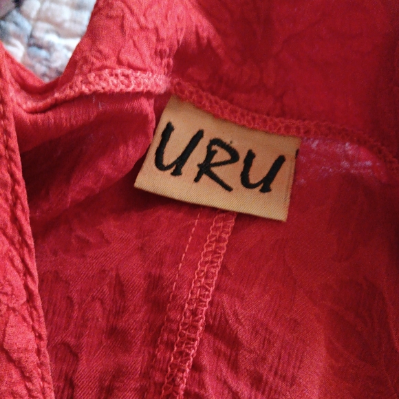 URU Orange Textured Silk Jacket One Size - Picture 4 of 5